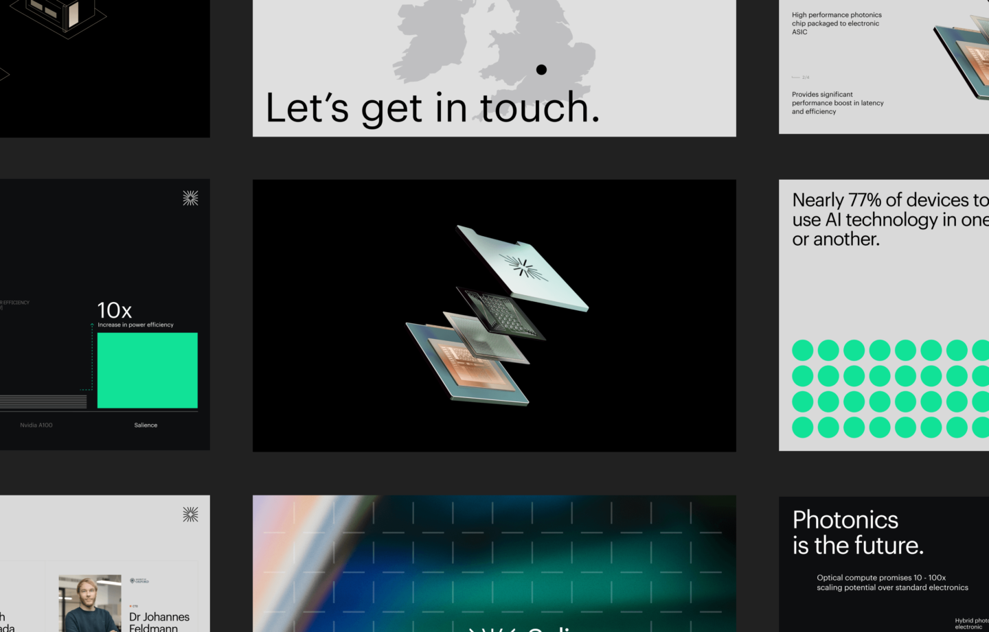 Pitch deck design for Salience Labs, photonic switch company